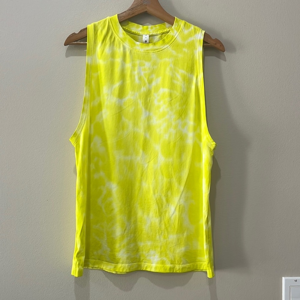 Lululemon Women's All Yours Tank Top Tie Dye Highlighter Yellow in size 4